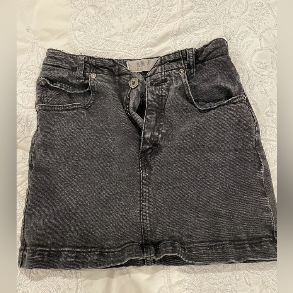 Free people black denim skirt